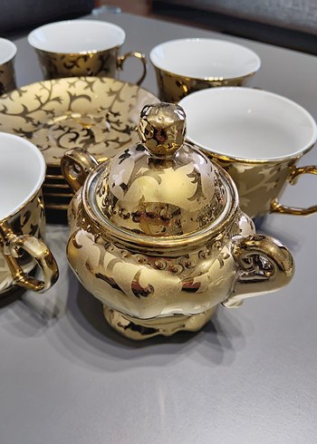 Altın Renkli Nostalji Çay Seti - Görsel 3
