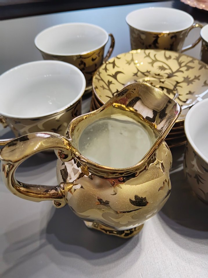 Altın Renkli Nostalji Çay Seti - Görsel 2