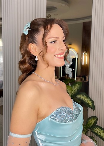 Turkuaz Helen model Nişan Elbisesi