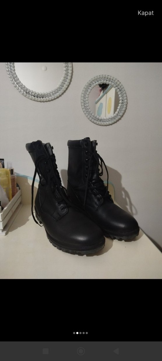 Siyah Bağcıklı Erkek Goth Botları - Görsel 2