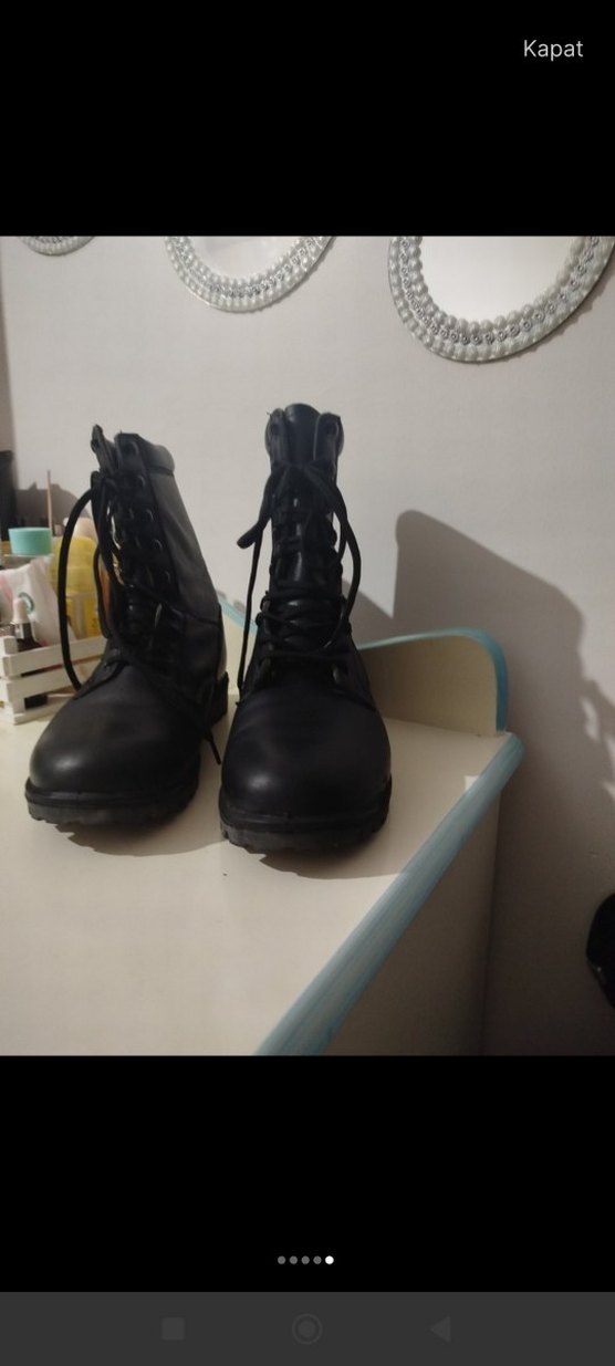 Siyah Bağcıklı Erkek Goth Botları - Görsel 5