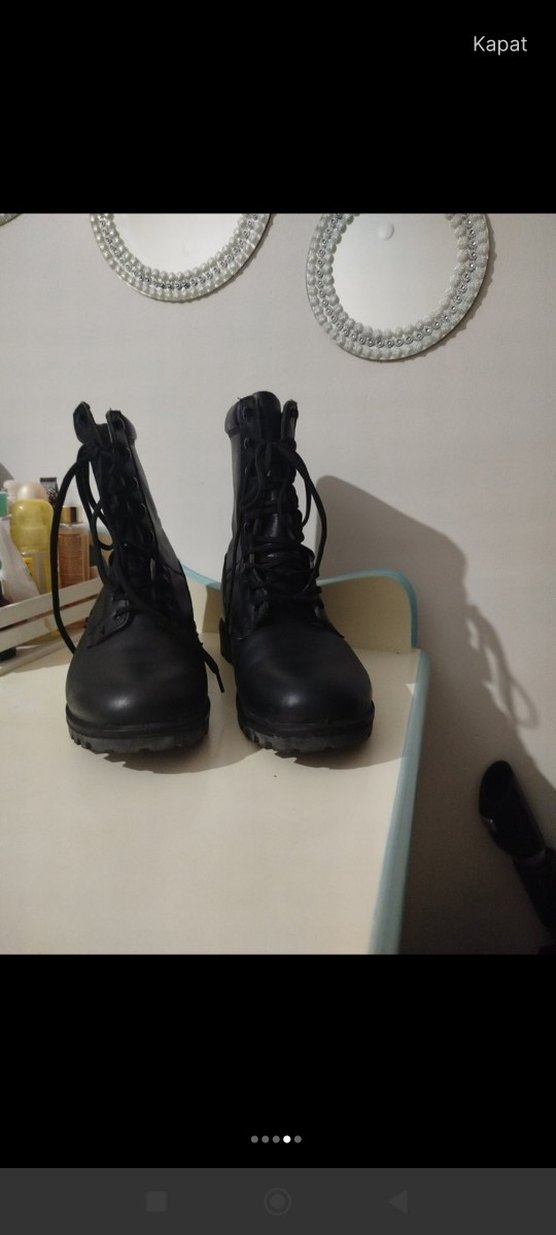 Siyah Bağcıklı Erkek Goth Botları - Görsel 4