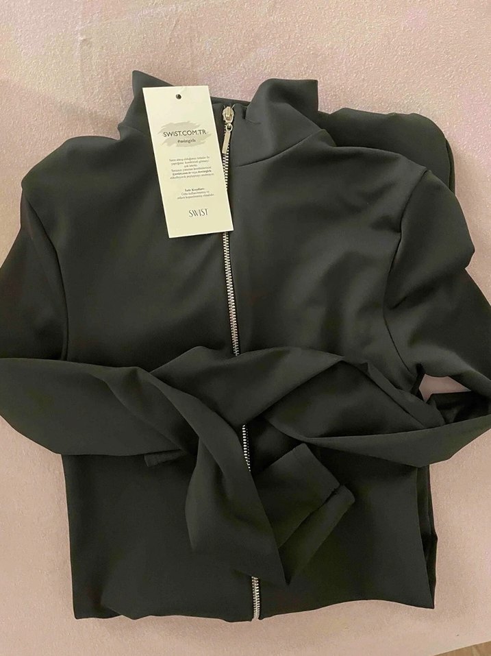 Siyah Fermuarlı Kadın Uzun Tulum - Görsel 3