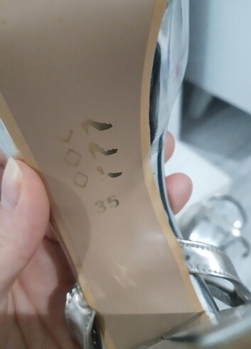 35 Beden gri Renk Kadın topuklu ayakkabı kalın topuk 10cm