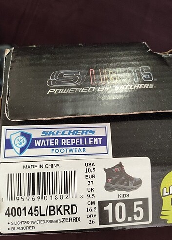 27 Beden siyah Renk Orijinal Skechers Işıklı bot