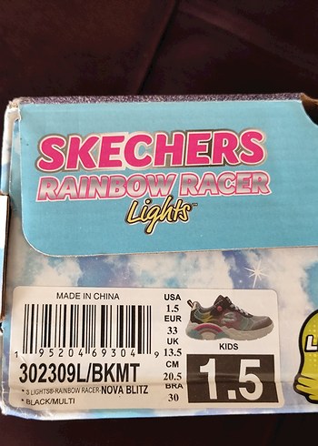 33 Beden çeşitli Renk Kız Çocuk Çok Renkli Skechers Spor Ayakkabı