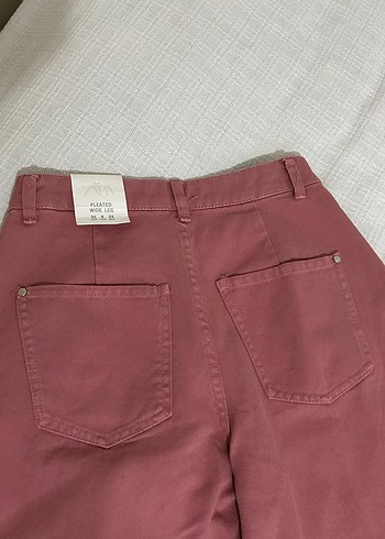 Zara kadın Pileli Geniş Paça  Pantolon - Görsel 4