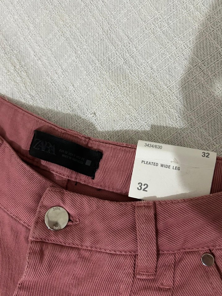 Zara kadın Pileli Geniş Paça  Pantolon - Görsel 3