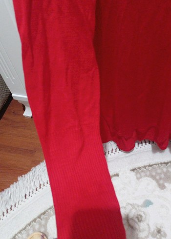 H&M Oversize Kırmızı Basic Merserize Kazak - Görsel 4