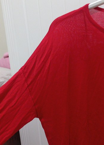 H&M Oversize Kırmızı Basic Merserize Kazak - Görsel 5