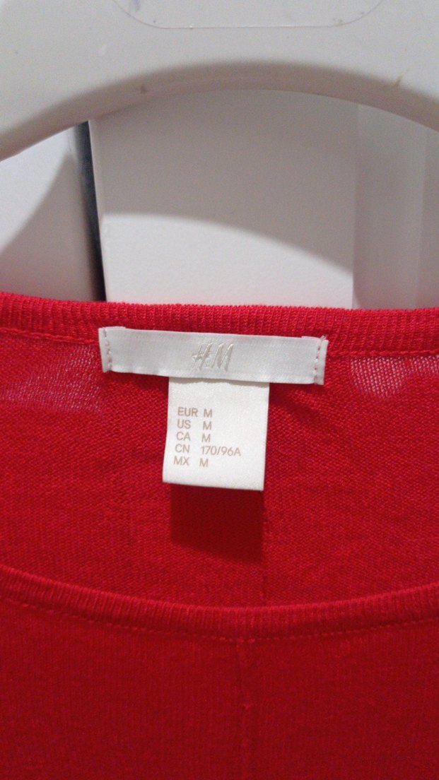 H&M Oversize Kırmızı Basic Merserize Kazak - Görsel 3