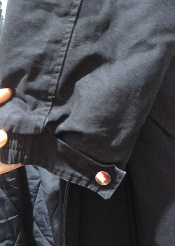 Kürklü siyah kışlık parka (Twist) - Görsel 8