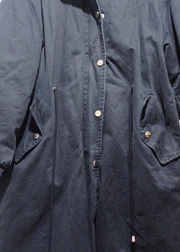 Kürklü siyah kışlık parka (Twist) - Görsel 2