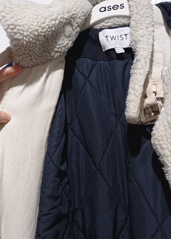 Kürklü siyah kışlık parka (Twist) - Görsel 7