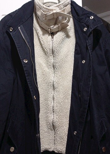 Kürklü siyah kışlık parka (Twist) - Görsel 3