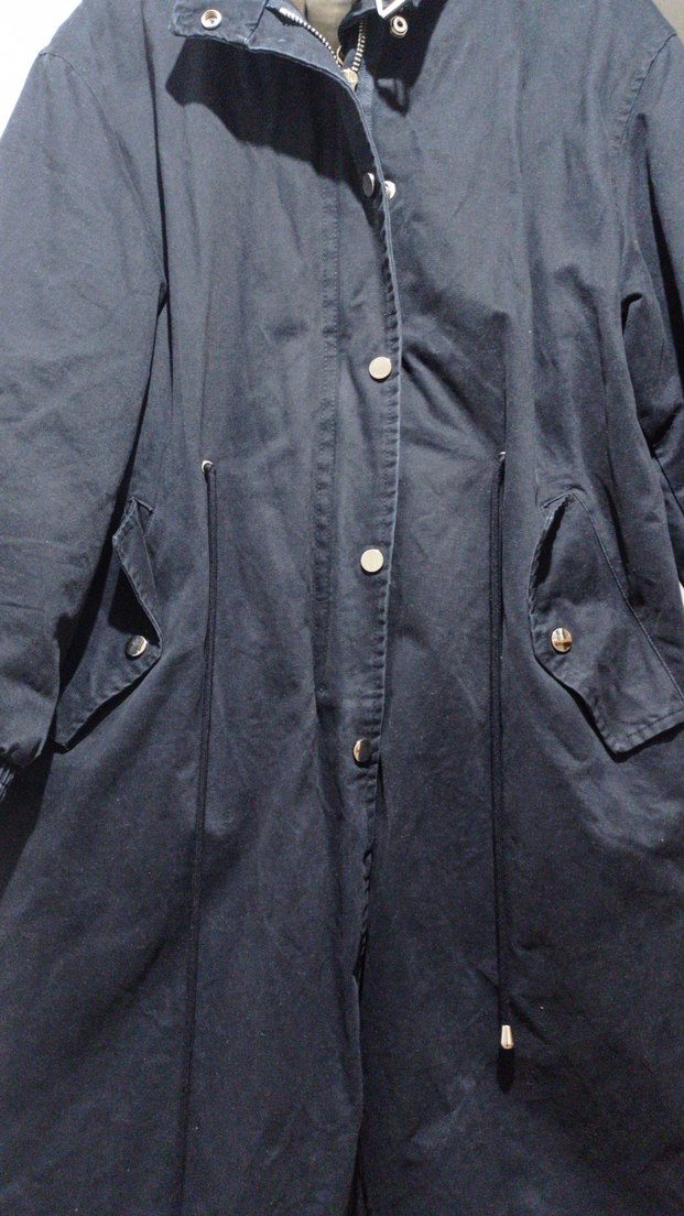 Kürklü siyah kışlık parka (Twist) - Görsel 2