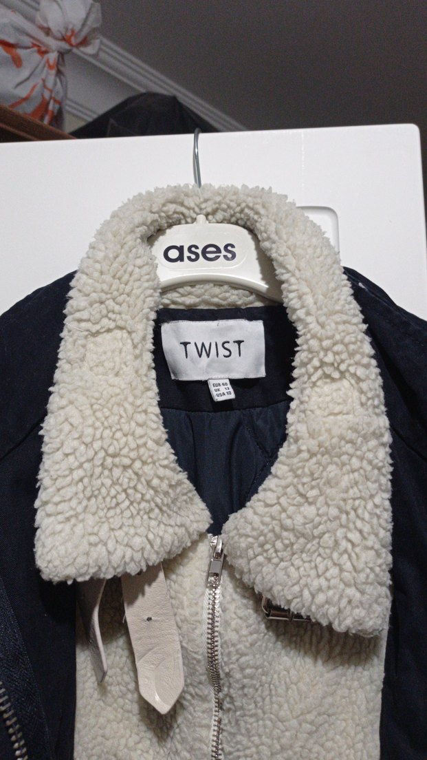 Kürklü siyah kışlık parka (Twist) - Görsel 5