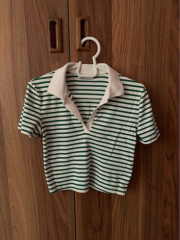 Polo Yaka Crop Tshirt