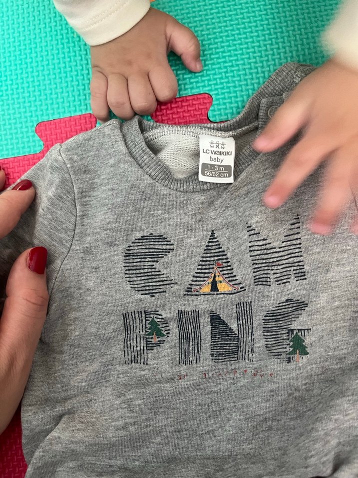 Gri Baskılı Erkek Çocuk Kısa Kollu Sweatshirt - Görsel 2