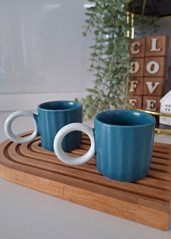 English Home Pastel Mavi Seramik Fincan Seti