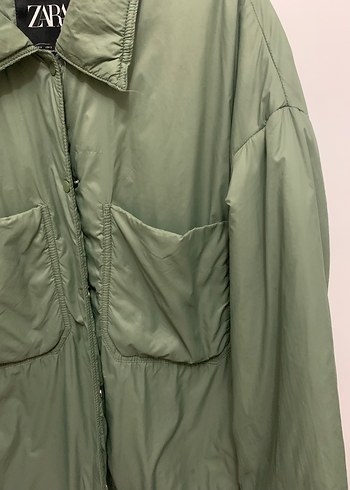 Zara Haki Kadın Midi Ceket - Görsel 3