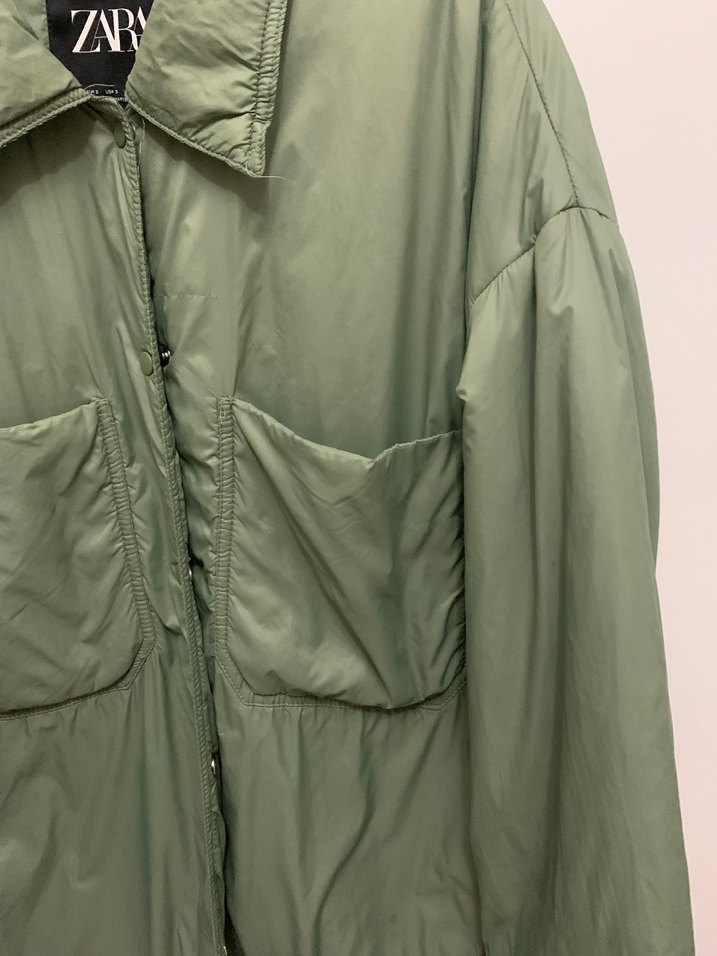 Zara Haki Kadın Midi Ceket - Görsel 3