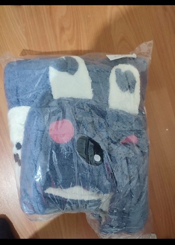 xl Beden Nakışlı Kapüşonlu Gri bornoz yeni paketinde