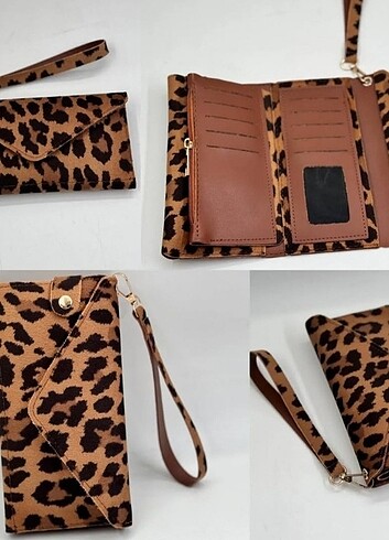 Leopar desenli cüzdan 