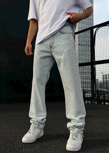 Flaw Wears Buz Mavisi Loose Fit Denim Erkek Jean - Görsel 5