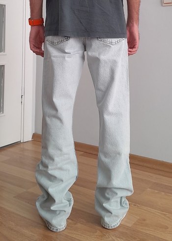 Flaw Wears Buz Mavisi Loose Fit Denim Erkek Jean - Görsel 3