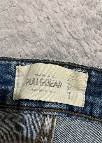Pull Bear Erkek Mavi Yırtmaçlı Jean - Görsel 6