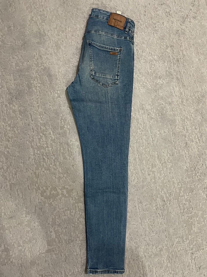 Pull Bear Erkek Mavi Yırtmaçlı Jean - Görsel 5