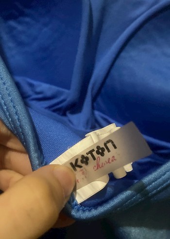 Mavi Fırfırlı İnce Askılı Kadın Mayo - Görsel 4