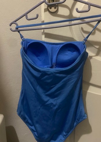 Mavi Fırfırlı İnce Askılı Kadın Mayo - Görsel 3