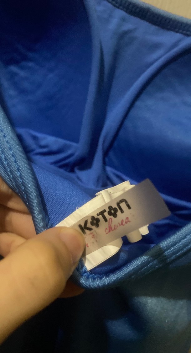 Mavi Fırfırlı İnce Askılı Kadın Mayo - Görsel 4