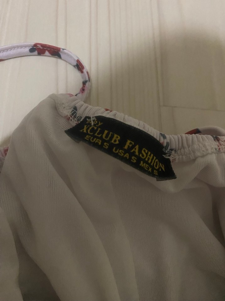 Çiçek Desenli Straplez Mini Elbise - Görsel 3