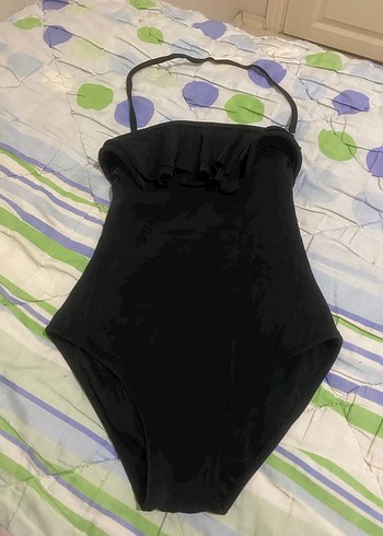 Siyah Fırfırlı Midi Kadın Mayo - Görsel 2