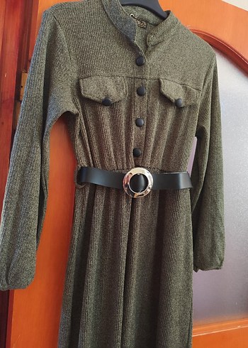 Uzun Kadın Kemerli elbise - Görsel 5