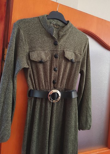 Uzun Kadın Kemerli elbise - Görsel 2