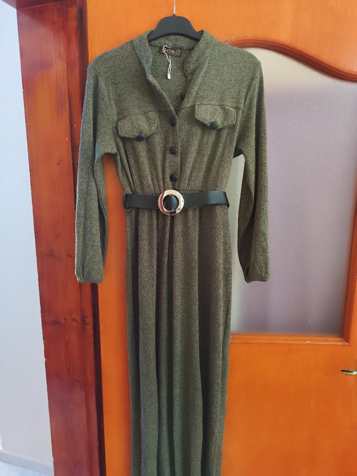 Uzun Kadın Kemerli elbise - Görsel 3