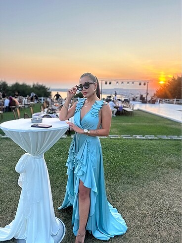 Turkuaz Abiye Elbise