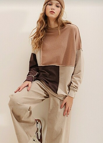 Trend Alaçatı Stili Oversize Sweatshirt