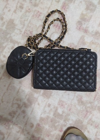 Zincir Detaylı Siyah Deri Kadın Çanta Greyder marka - Görsel 4