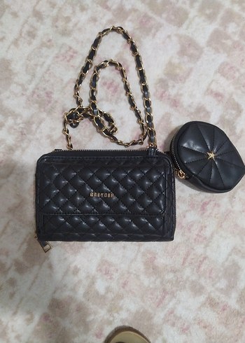 Zincir Detaylı Siyah Deri Kadın Çanta Greyder marka - Görsel 6