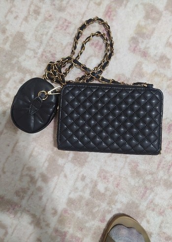 Zincir Detaylı Siyah Deri Kadın Çanta Greyder marka - Görsel 5