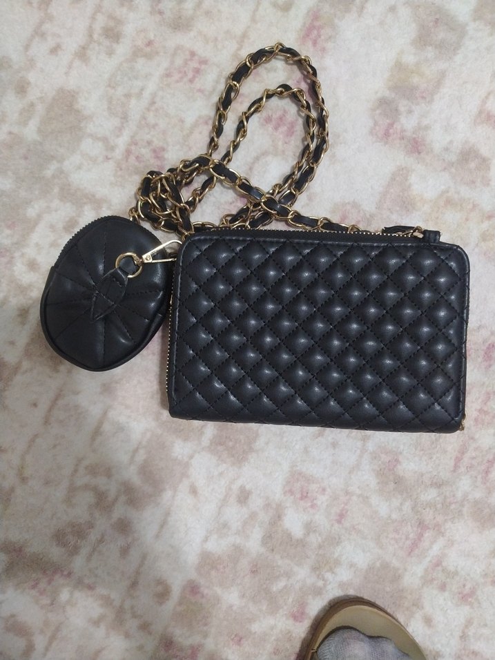 Zincir Detaylı Siyah Deri Kadın Çanta Greyder marka - Görsel 4