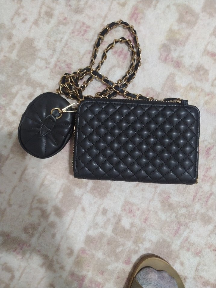 Zincir Detaylı Siyah Deri Kadın Çanta Greyder marka - Görsel 5