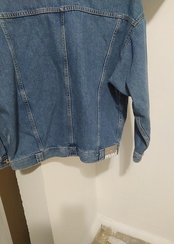 Düğmeli Mavi Denim Kadın Ceket mavi jeans - Görsel 7