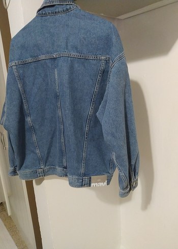 Düğmeli Mavi Denim Kadın Ceket mavi jeans - Görsel 6
