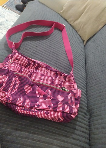 Renkli Desenli Pembe Kadın Çapraz Çanta - Görsel 5